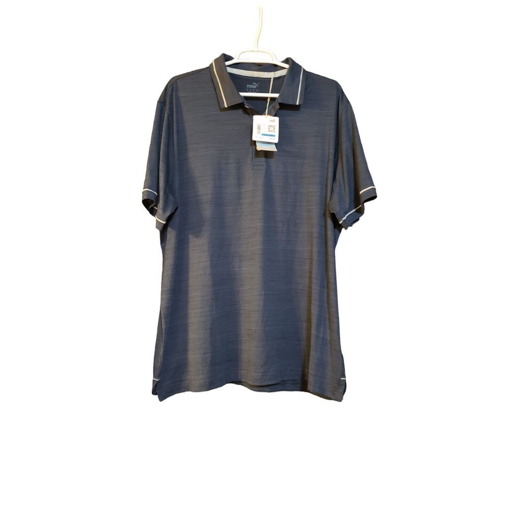 NWT PUMA SE POLO PUMA WAY 1 NAVY BLUE 100% COTTON MEN'S SIZE‎ XL 50+ UPF  SOFT